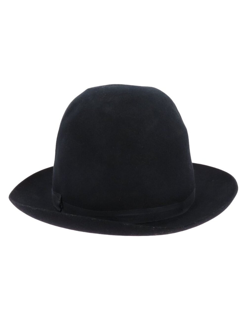 VTG Burberrys Womens Medium M Dark Navy Blue Bowler Derby Hat Made in England